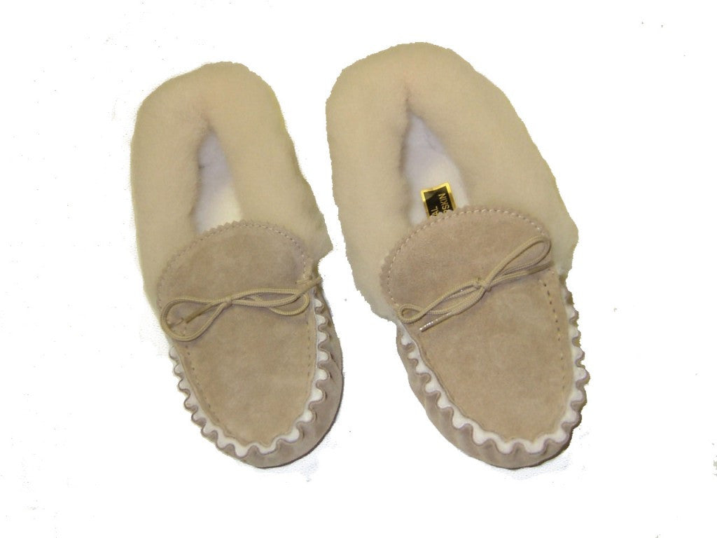 Luxury Sheepskin Lined Moccasin with Sheepskin Collar and Soft sole | Cheryl