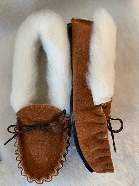 Ladies Moccasin with Wool Lining and Collar | Phoebe