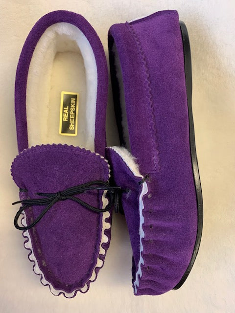 Sheepskin Lined Moccasin with Hard Sole | Chloe