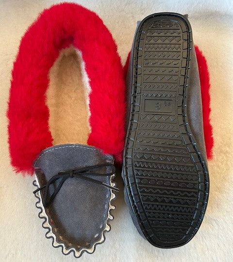 Ladies Moccasin with wool Lining and Sheepskin Collar | Rosie