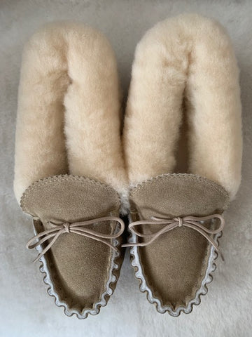 Ladies Moccasin with Wool Lining and Collar | Ella