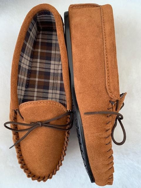 Suede Tartan lined Moccasin with Hard Sole | Edd