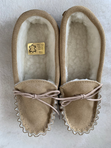 Ladies Moccasin with Wool Lining and Collar | Phoebe